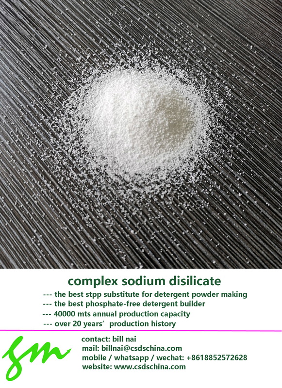 complex sodium disilicate--phosphate-free detergent builder